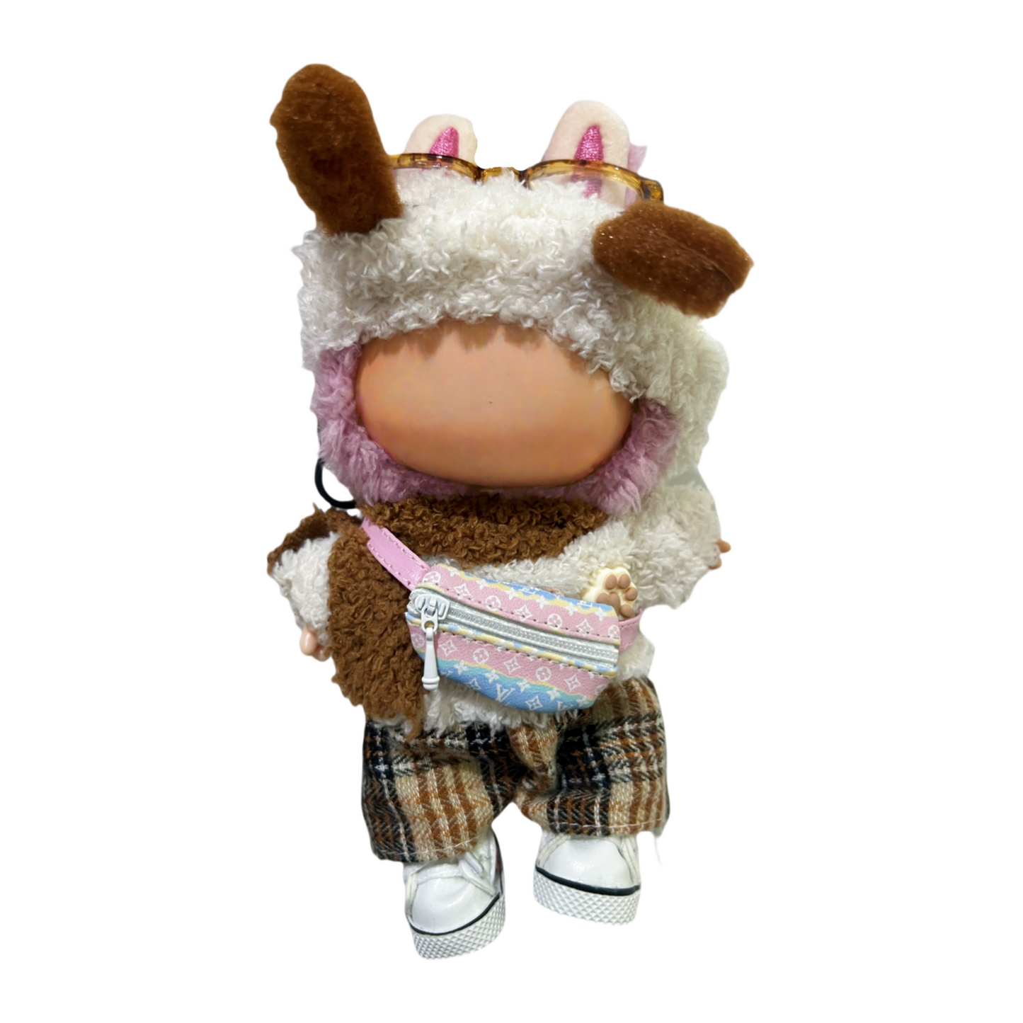 000-Labubu Doll Crossbody Bag BJD 1/6 Scale/1/8 Scale/1/12 Scale Doll 17cm Labubu Backpack Waist Bag