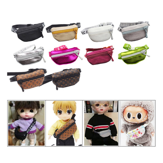000-Labubu Doll Crossbody Bag BJD 1/6 Scale/1/8 Scale/1/12 Scale Doll 17cm Labubu Backpack Waist Bag