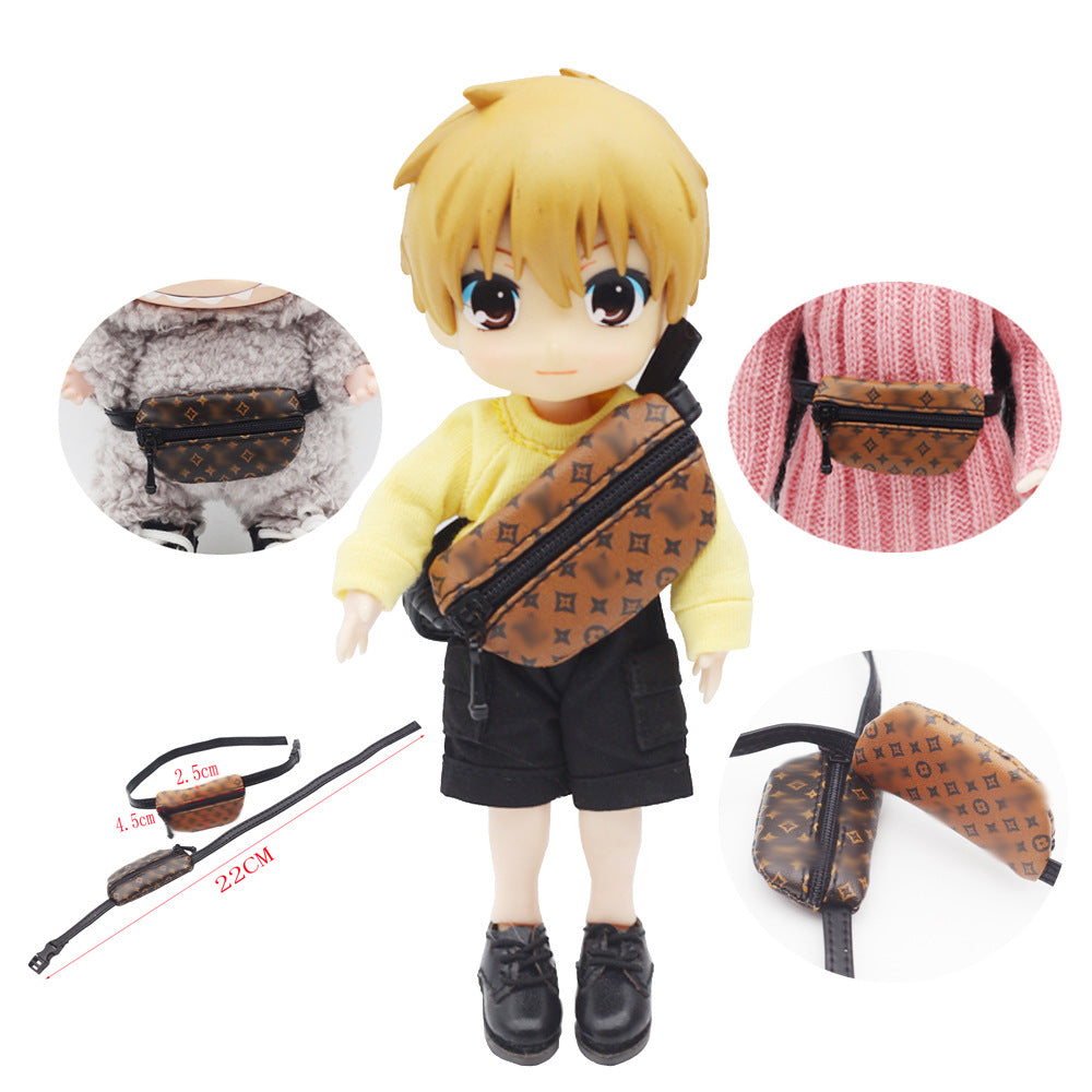 000-Labubu Doll Crossbody Bag BJD 1/6 Scale/1/8 Scale/1/12 Scale Doll 17cm Labubu Backpack Waist Bag
