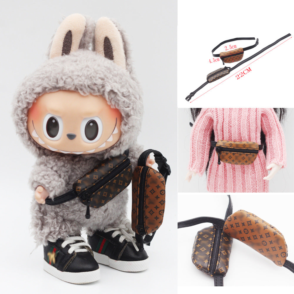 000-Labubu Doll Crossbody Bag BJD 1/6 Scale/1/8 Scale/1/12 Scale Doll 17cm Labubu Backpack Waist Bag