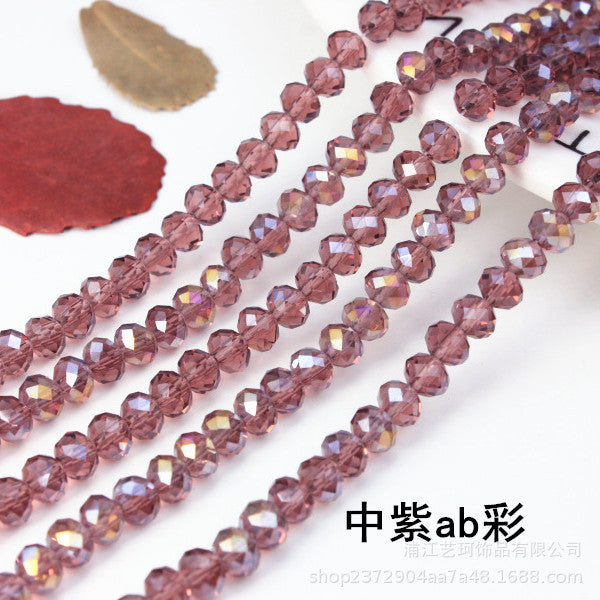 015-DIY beaded jewelry accessories clothing accessories crystal flat beads plated color ab color wheel beads 8mm glass beads wholesale