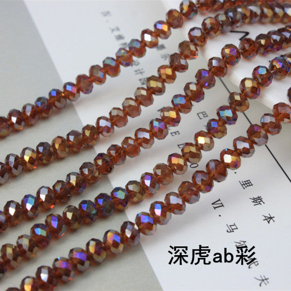 015-DIY beaded jewelry accessories clothing accessories crystal flat beads plated color ab color wheel beads 8mm glass beads wholesale