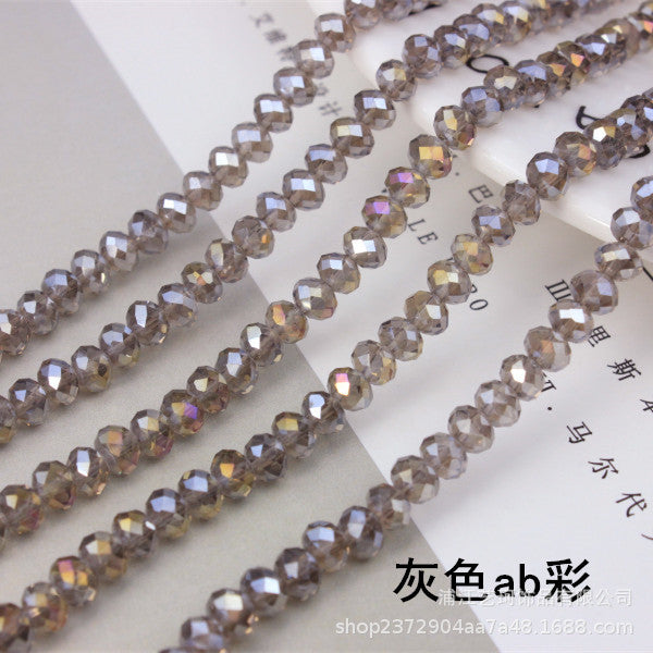 015-DIY beaded jewelry accessories clothing accessories crystal flat beads plated color ab color wheel beads 8mm glass beads wholesale