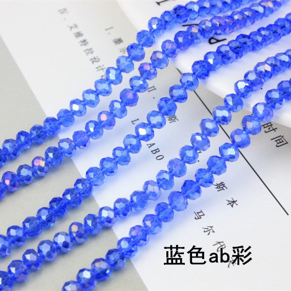 015-DIY beaded jewelry accessories clothing accessories crystal flat beads plated color ab color wheel beads 8mm glass beads wholesale