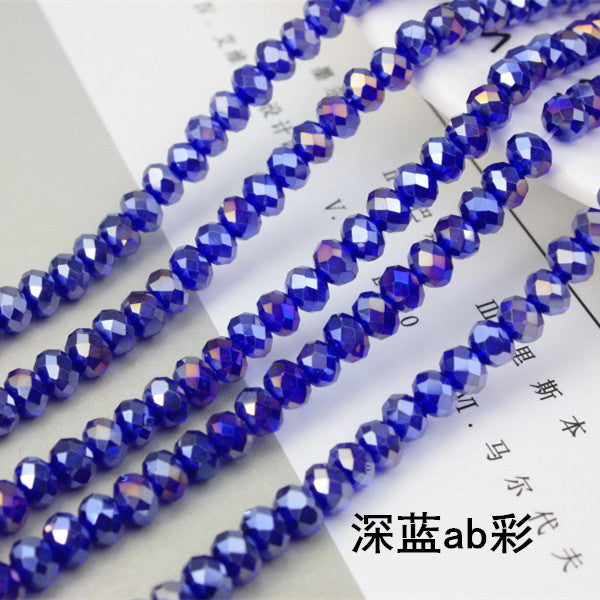 015-DIY beaded jewelry accessories clothing accessories crystal flat beads plated color ab color wheel beads 8mm glass beads wholesale