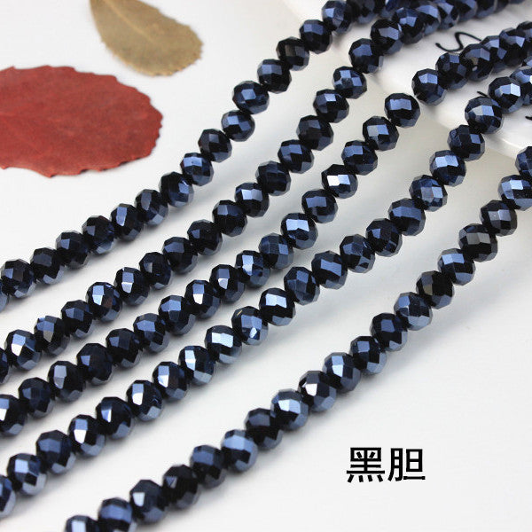 015-DIY beaded jewelry accessories clothing accessories crystal flat beads plated color ab color wheel beads 8mm glass beads wholesale