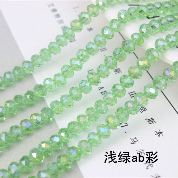 015-DIY beaded jewelry accessories clothing accessories crystal flat beads plated color ab color wheel beads 8mm glass beads wholesale