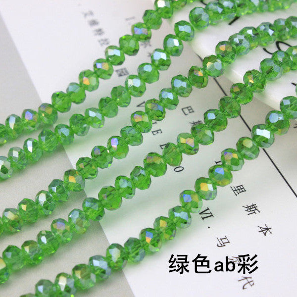 015-DIY beaded jewelry accessories clothing accessories crystal flat beads plated color ab color wheel beads 8mm glass beads wholesale