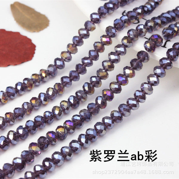 015-DIY beaded jewelry accessories clothing accessories crystal flat beads plated color ab color wheel beads 8mm glass beads wholesale