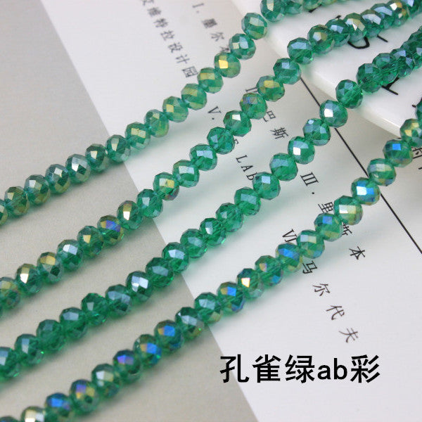 015-DIY beaded jewelry accessories clothing accessories crystal flat beads plated color ab color wheel beads 8mm glass beads wholesale
