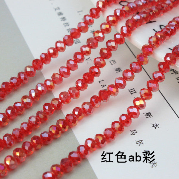 015-DIY beaded jewelry accessories clothing accessories crystal flat beads plated color ab color wheel beads 8mm glass beads wholesale