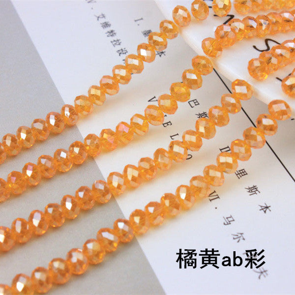 015-DIY beaded jewelry accessories clothing accessories crystal flat beads plated color ab color wheel beads 8mm glass beads wholesale