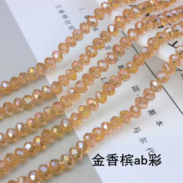 015-DIY beaded jewelry accessories clothing accessories crystal flat beads plated color ab color wheel beads 8mm glass beads wholesale