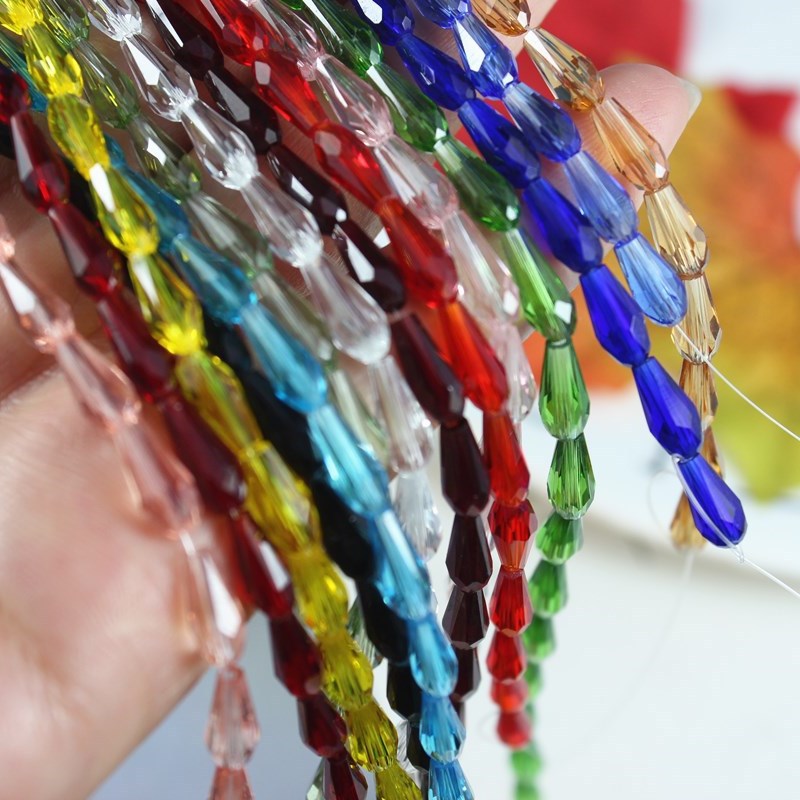 015-DIY beaded jewelry accessories clothing accessories crystal flat beads plated color ab color wheel beads 8mm glass beads wholesale