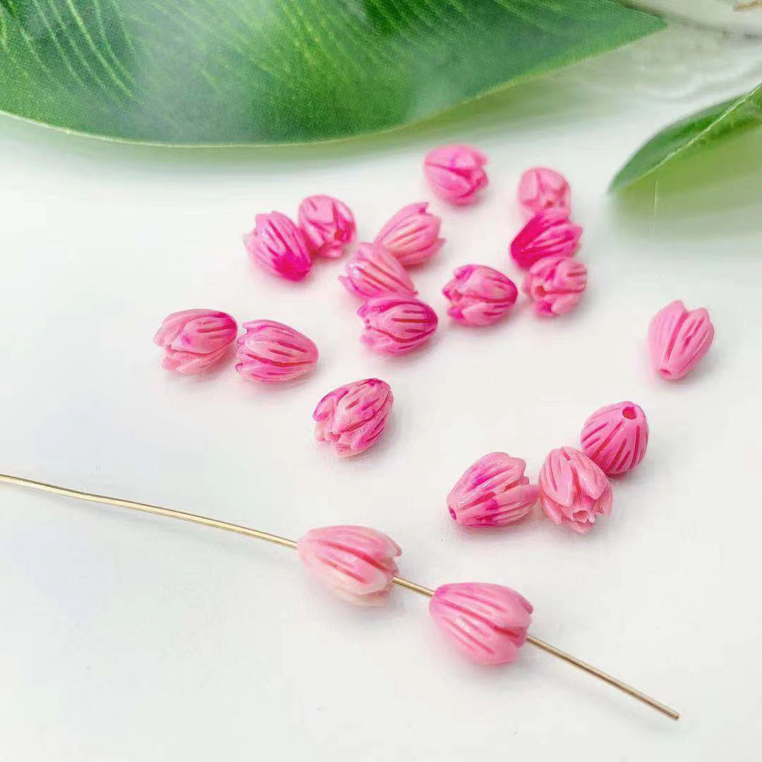 Colored tulip beads