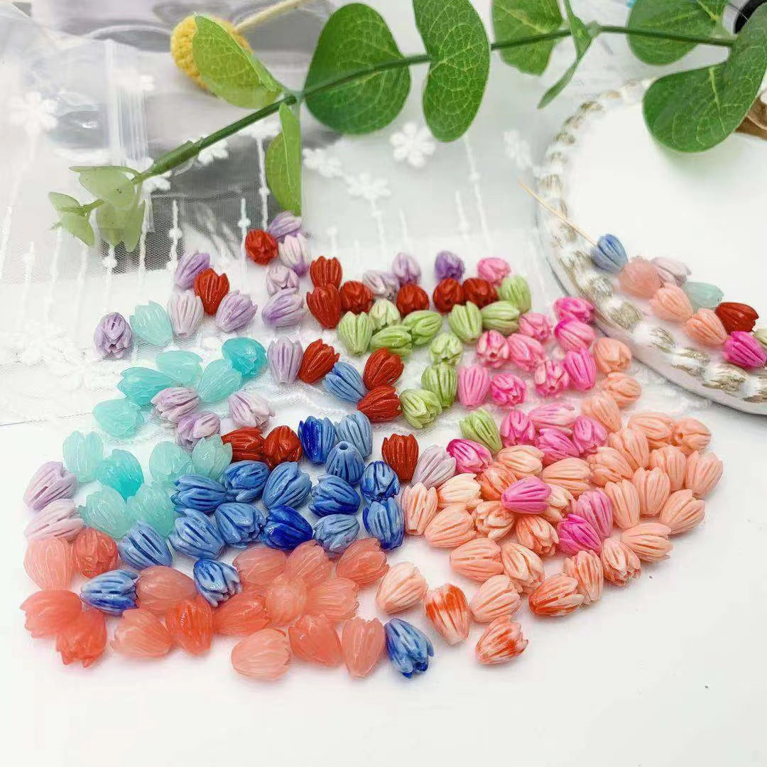 Colored tulip beads