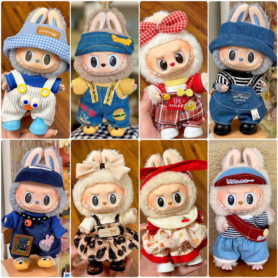 Clothes Only Suitable for 17cm Labubu Vinyl Doll Plush Dolls