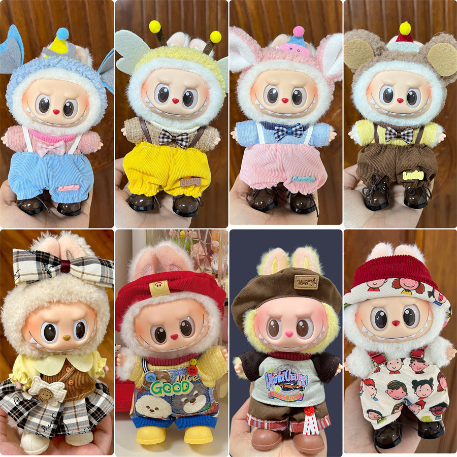 Clothes Only Suitable for 17cm Labubu Vinyl Doll Plush Dolls