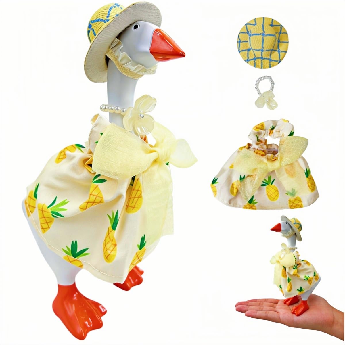 Desk Goose Outfits 7 Inches for Mini Desktop - Cute Mini Desk Goose Clothes Set with Accessories for Home Office Decor（Mexico）