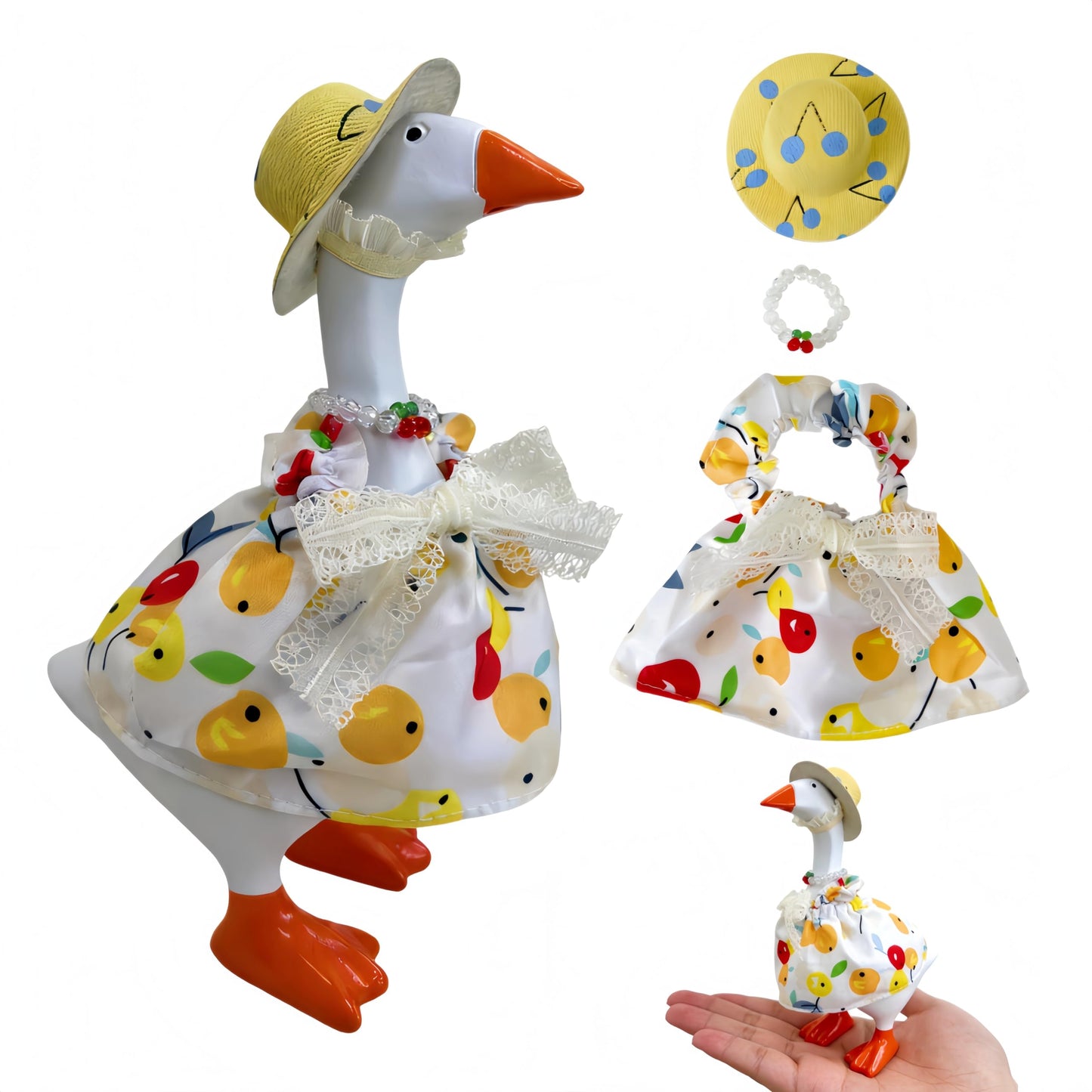 Desk Goose Outfits 7 Inches for Mini Desktop - Cute Mini Desk Goose Clothes Set with Accessories for Home Office Decor（Mexico）