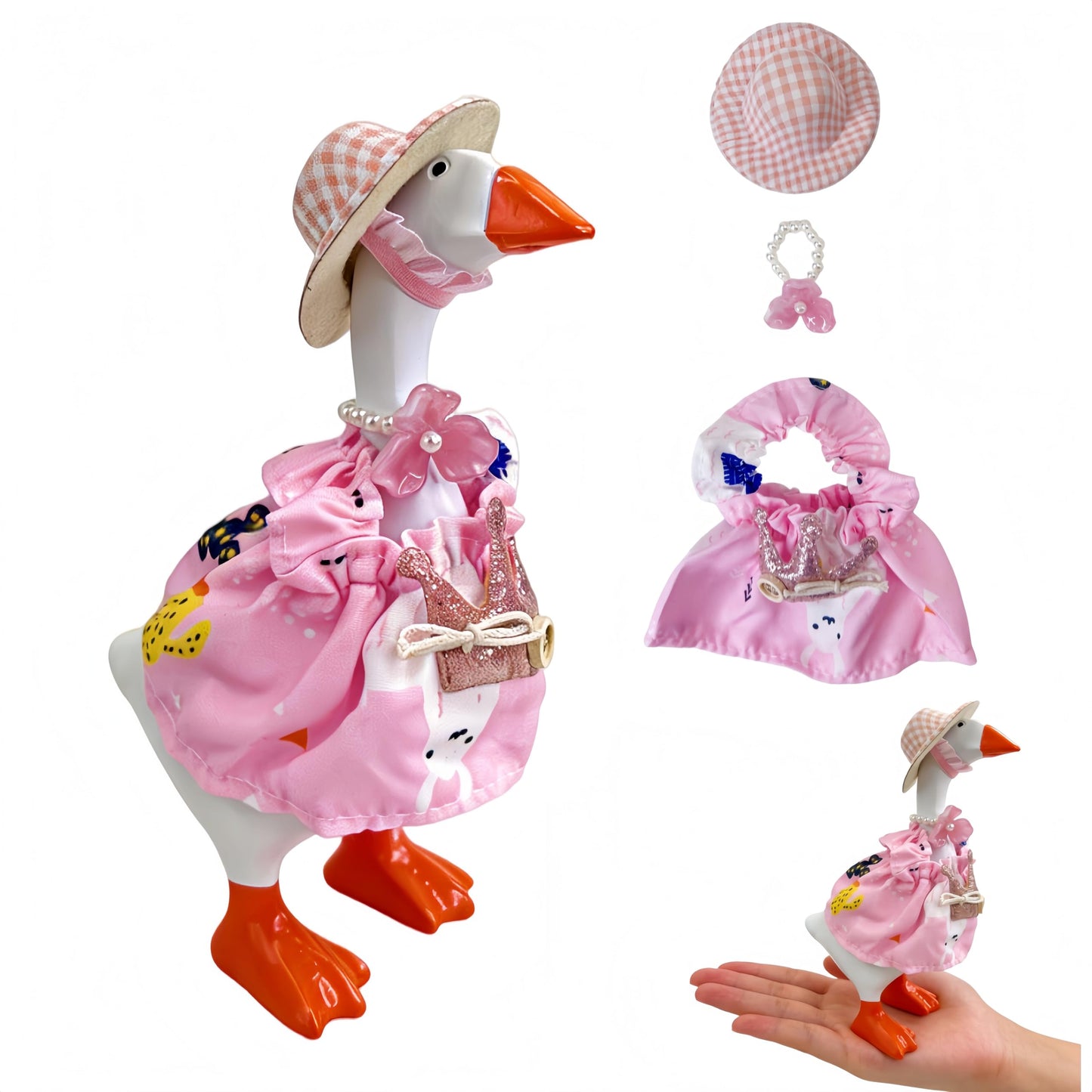 Desk Goose Outfits 7 Inches for Mini Desktop - Cute Mini Desk Goose Clothes Set with Accessories for Home Office Decor（Mexico）