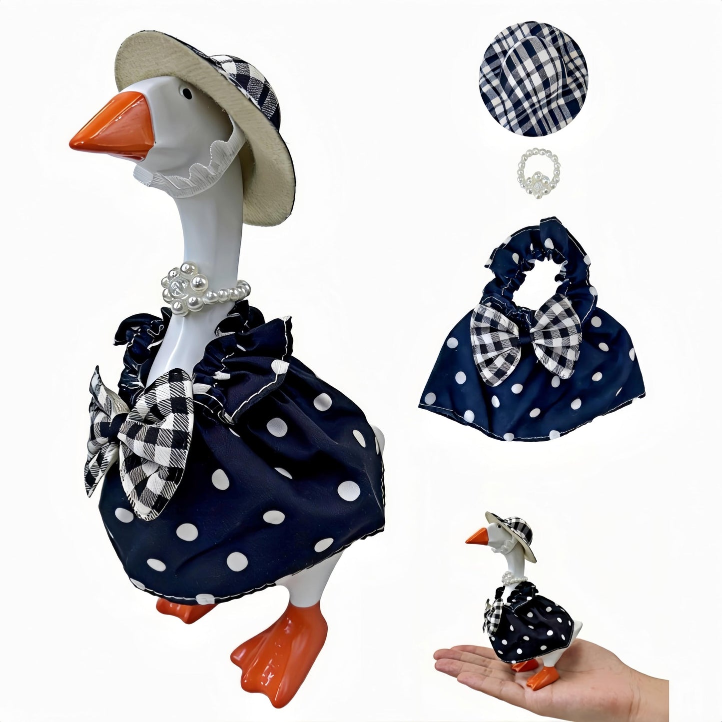 Desk Goose Outfits 7 Inches for Mini Desktop - Cute Mini Desk Goose Clothes Set with Accessories for Home Office Decor（Mexico）