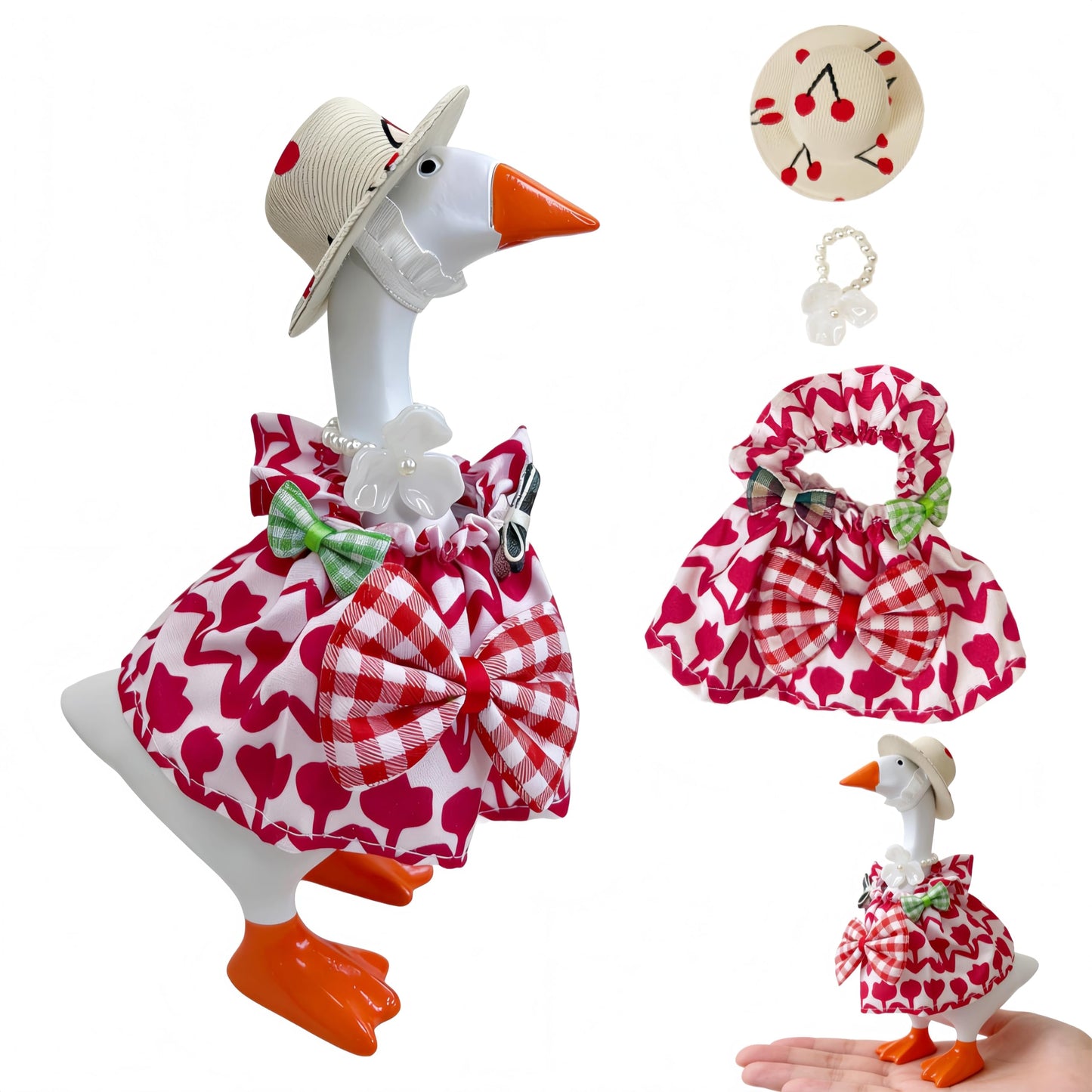 Desk Goose Outfits 7 Inches for Mini Desktop - Cute Mini Desk Goose Clothes Set with Accessories for Home Office Decor（Mexico）