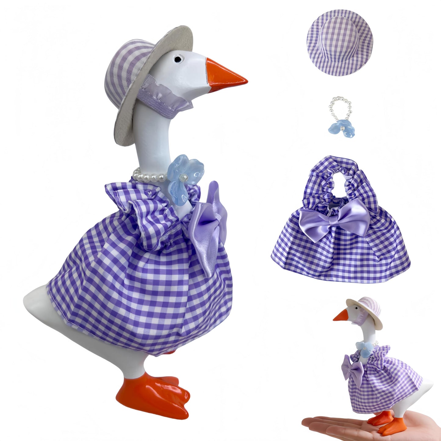 Desk Goose Outfits 7 Inches for Mini Desktop - Cute Mini Desk Goose Clothes Set with Accessories for Home Office Decor（Mexico）
