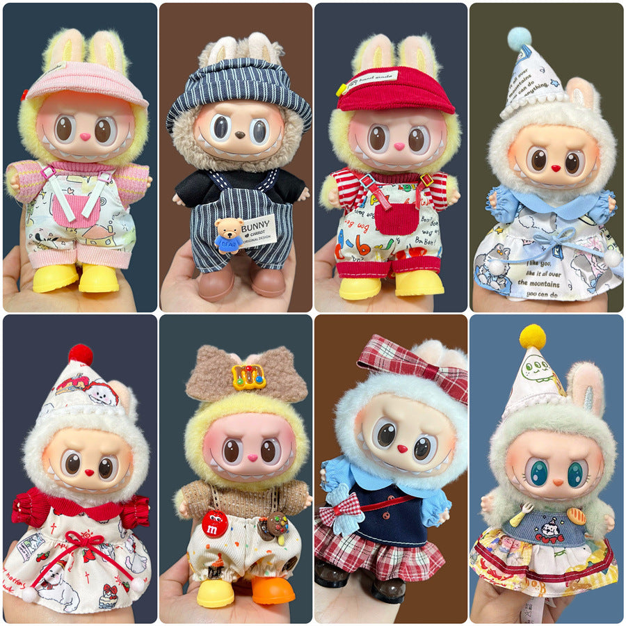 Clothes Only Suitable for 17cm Labubu Vinyl Doll Plush Dolls