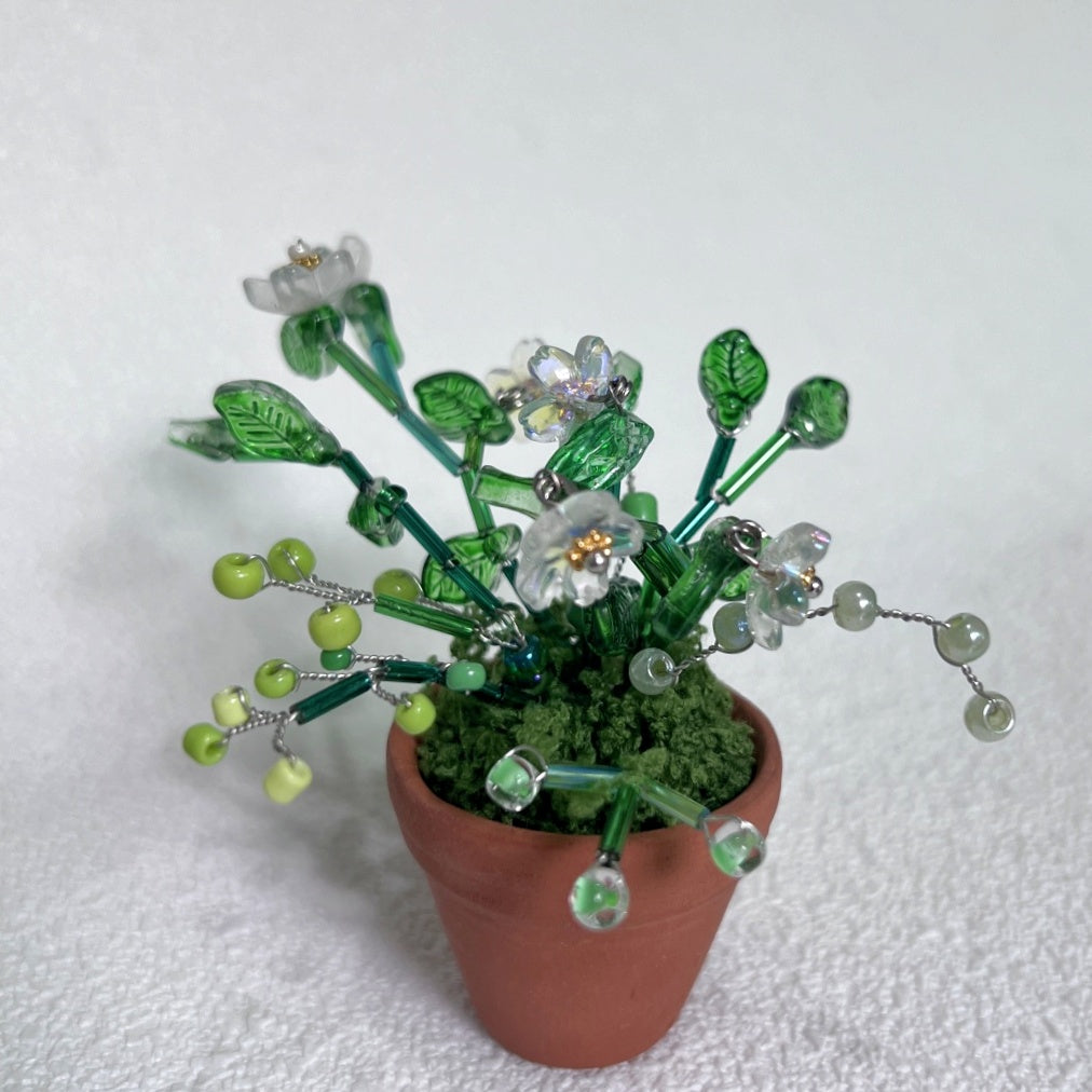 002-Beaded Plant Magnets for Fridge,Mini Succulent Plant Making and DIY Crafts Refrigerator Magnet,Cute Funny Creative Aesthetic Vase Magnets Fridge Kit