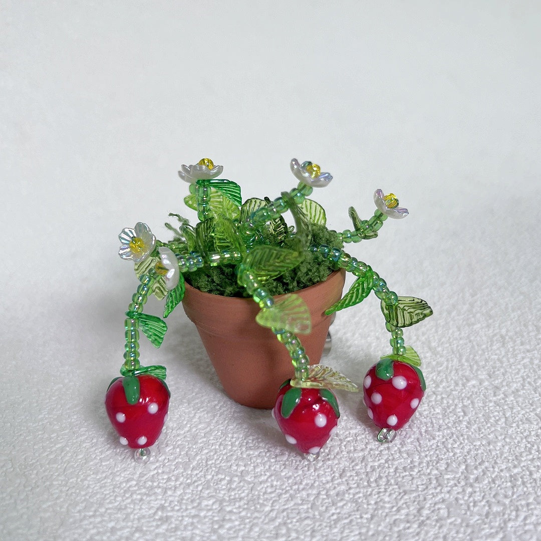 002-Beaded Plant Magnets for Fridge,Mini Succulent Plant Making and DIY Crafts Refrigerator Magnet,Cute Funny Creative Aesthetic Vase Magnets Fridge Kit