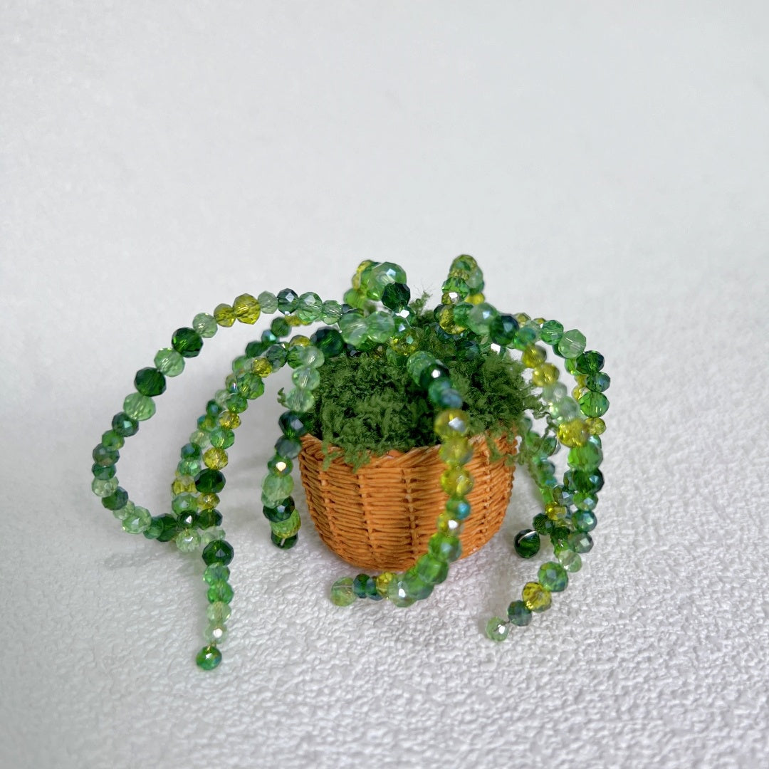 002-Beaded Plant Magnets for Fridge,Mini Succulent Plant Making and DIY Crafts Refrigerator Magnet,Cute Funny Creative Aesthetic Vase Magnets Fridge Kit