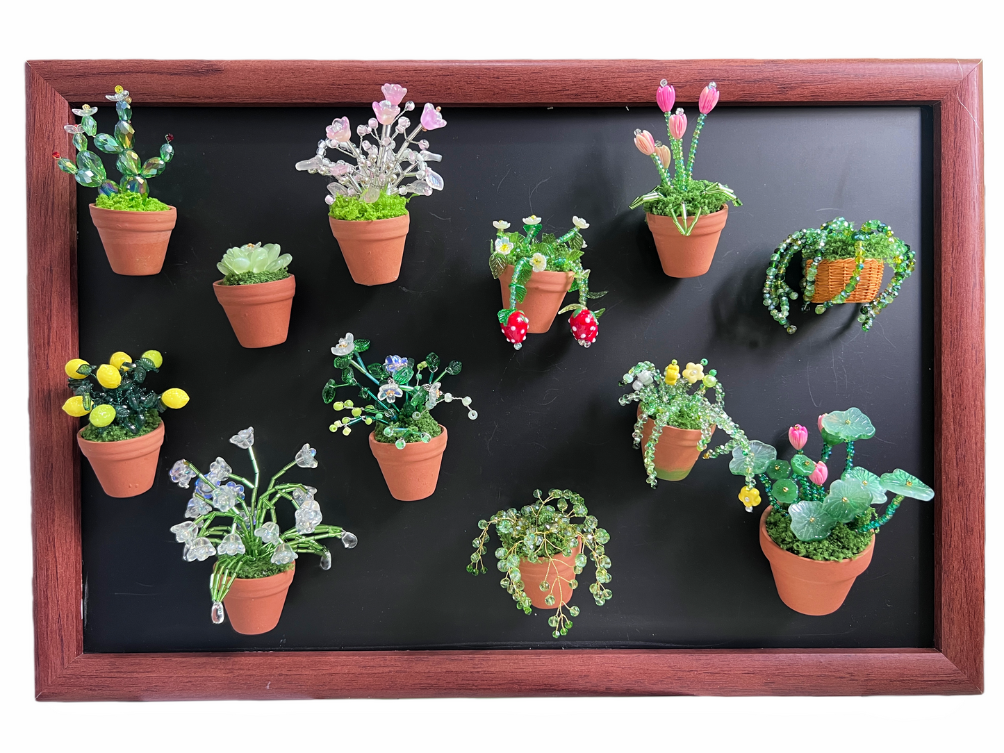 002-Beaded Plant Magnets for Fridge,Mini Succulent Plant Making and DIY Crafts Refrigerator Magnet,Cute Funny Creative Aesthetic Vase Magnets Fridge Kit