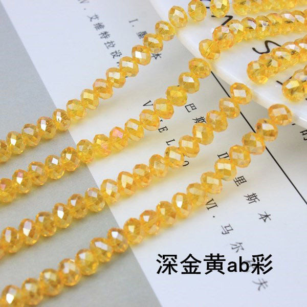 015-DIY beaded jewelry accessories clothing accessories crystal flat beads plated color ab color wheel beads 8mm glass beads wholesale