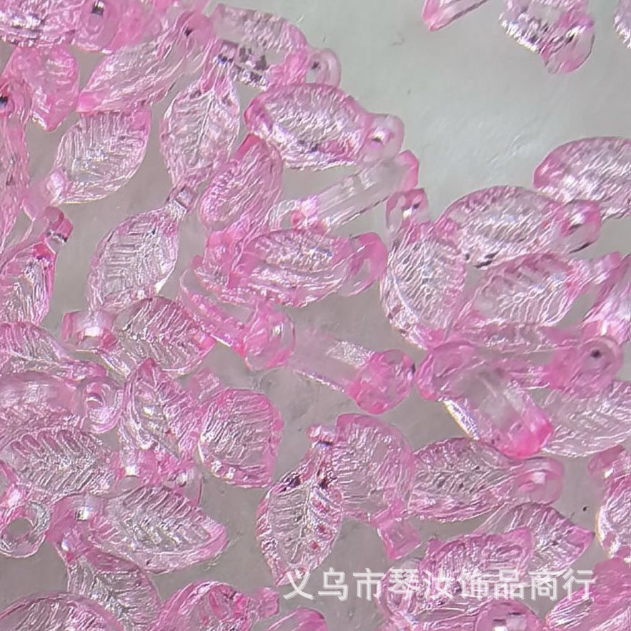 013-Acrylic Mini Versatile Small Leaf Grape Leaf DIY Handmade Ornament Beaded Bracelet Pendant Accessories