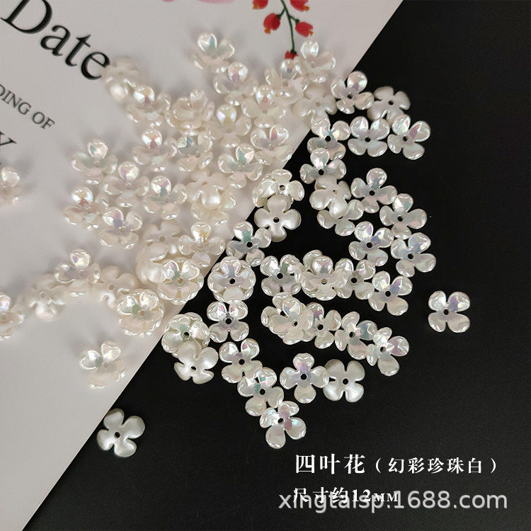 007-DIY handmade headgear corsage fabric accessories pearl ABS imitation pearl petals flower