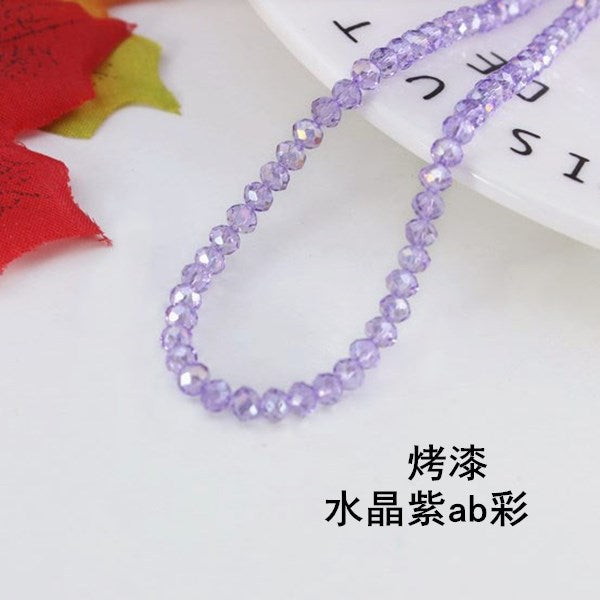 015-DIY beaded jewelry accessories clothing accessories crystal flat beads plated color ab color wheel beads 8mm glass beads wholesale