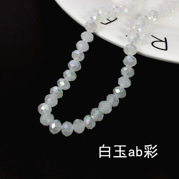 015-DIY beaded jewelry accessories clothing accessories crystal flat beads plated color ab color wheel beads 8mm glass beads wholesale