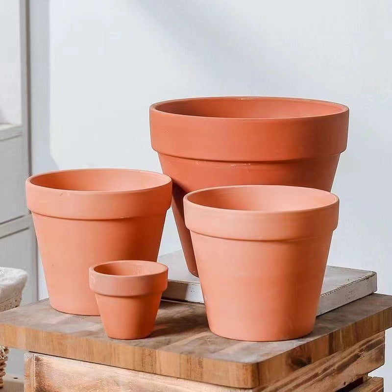 008-Ceramic flower pot Water-permeable and breathable Succulent flower pot Indoor and outdoor green plant pot Universal clay pot