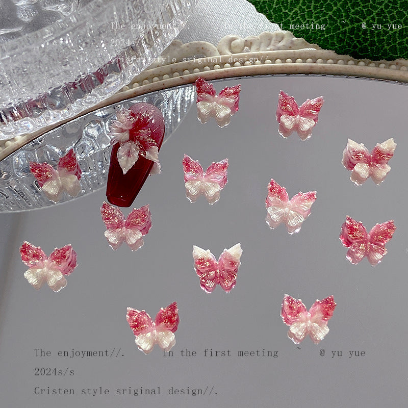004-Super fairy pink fog sea soft rose nail art jewelry luminous handmade DIY bracelet accessories nail art material package mixed