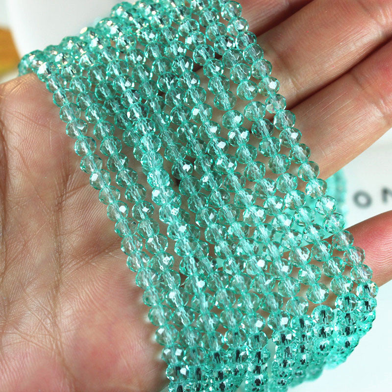 015-DIY beaded jewelry accessories clothing accessories crystal flat beads plated color ab color wheel beads 8mm glass beads wholesale