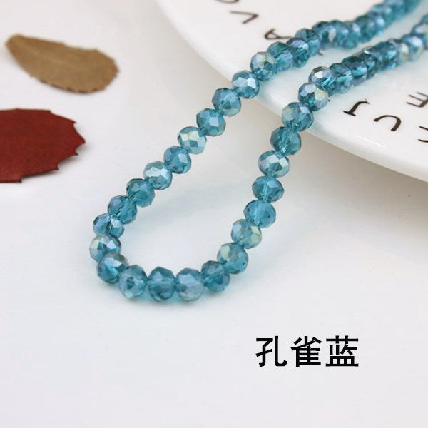 015-DIY beaded jewelry accessories clothing accessories crystal flat beads plated color ab color wheel beads 8mm glass beads wholesale