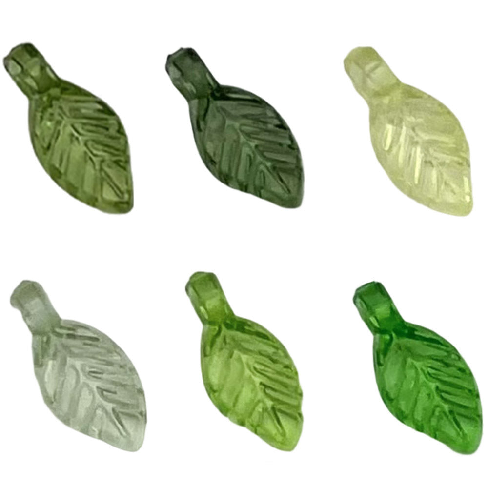 014-Acrylic mini green transparent small leaves DIY handmade beaded jewelry accessories