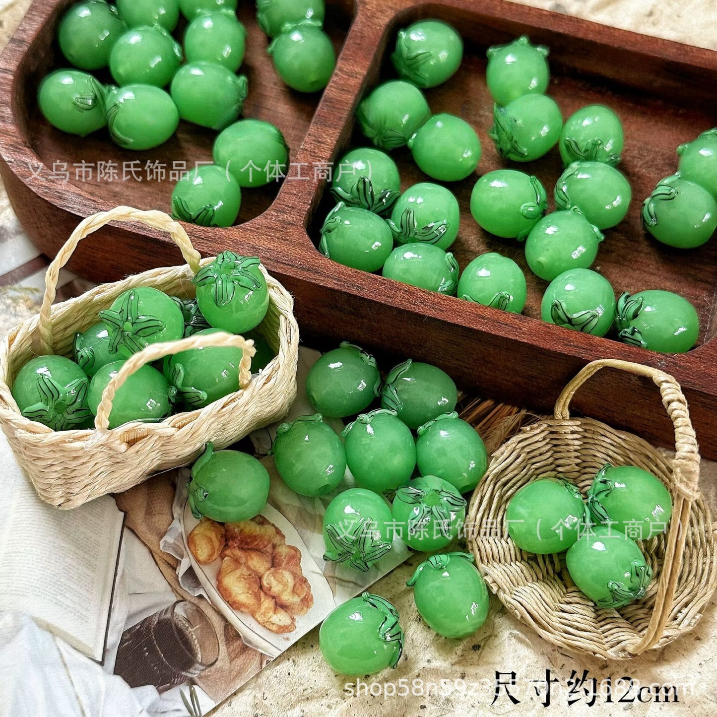 003-[Summer Tomato] Tomato Eggplant Lamplighter Glazed Loose Bead DIY Earrings Bracelet Necklace Accessories