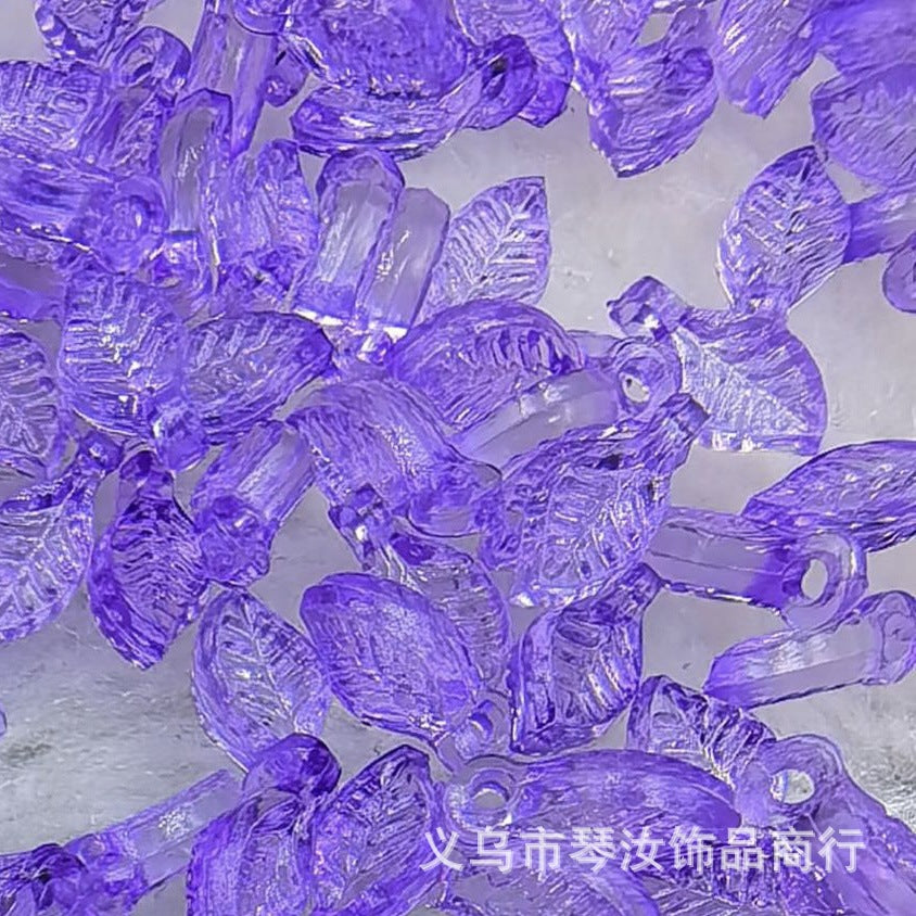 013-Acrylic Mini Versatile Small Leaf Grape Leaf DIY Handmade Ornament Beaded Bracelet Pendant Accessories