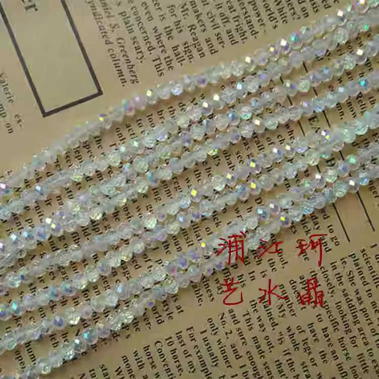 015-DIY beaded jewelry accessories clothing accessories crystal flat beads plated color ab color wheel beads 8mm glass beads wholesale