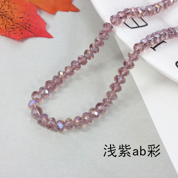 015-DIY beaded jewelry accessories clothing accessories crystal flat beads plated color ab color wheel beads 8mm glass beads wholesale