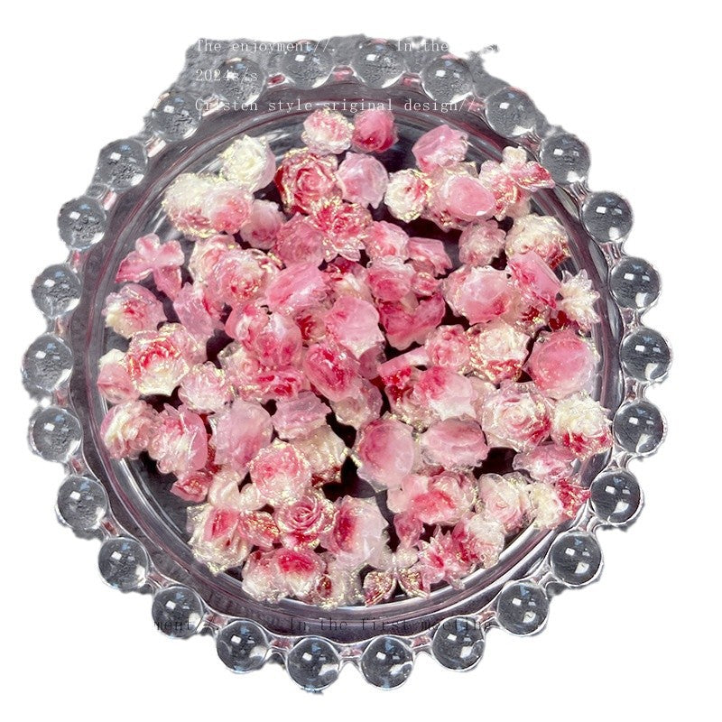 004-Super fairy pink fog sea soft rose nail art jewelry luminous handmade DIY bracelet accessories nail art material package mixed