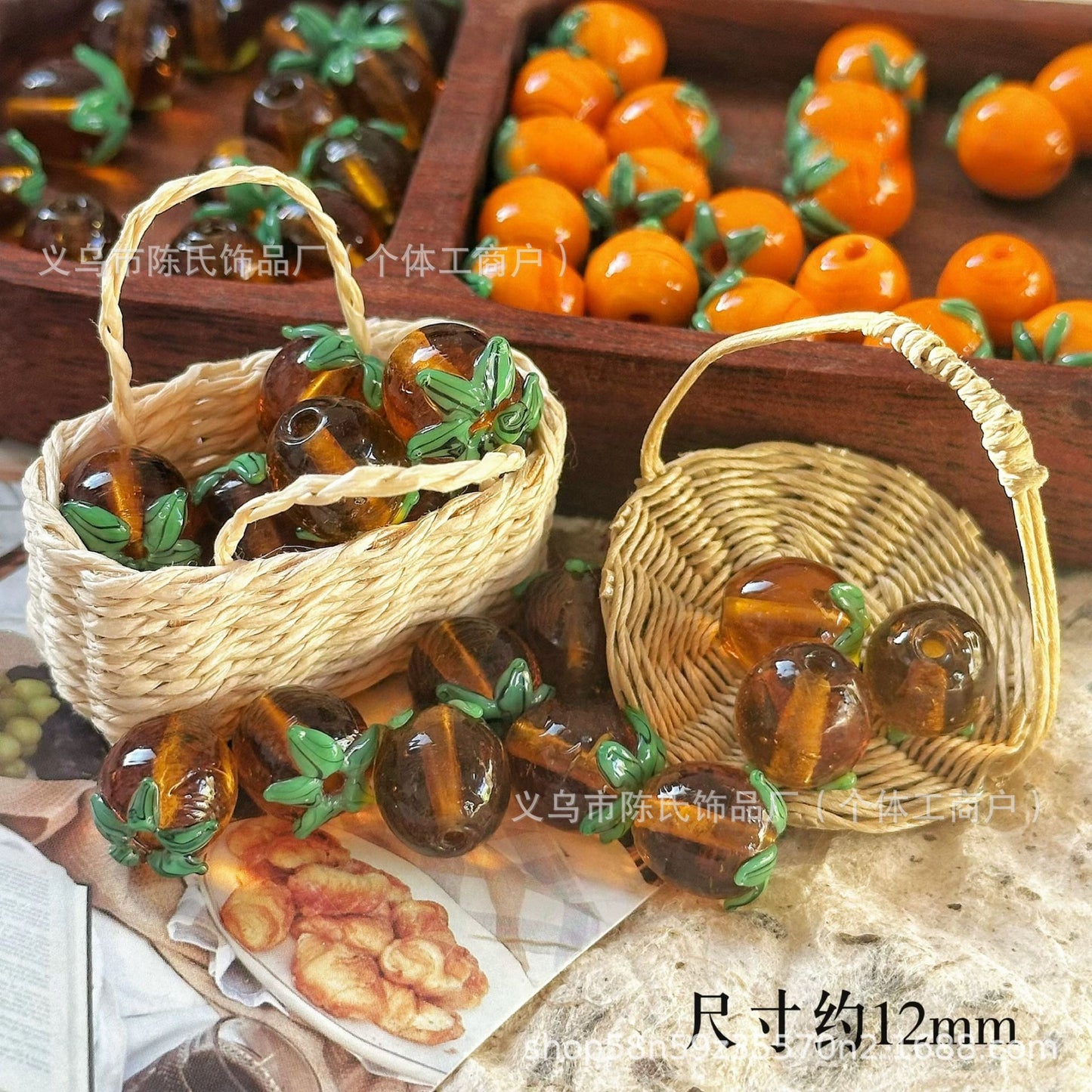 003-[Summer Tomato] Tomato Eggplant Lamplighter Glazed Loose Bead DIY Earrings Bracelet Necklace Accessories