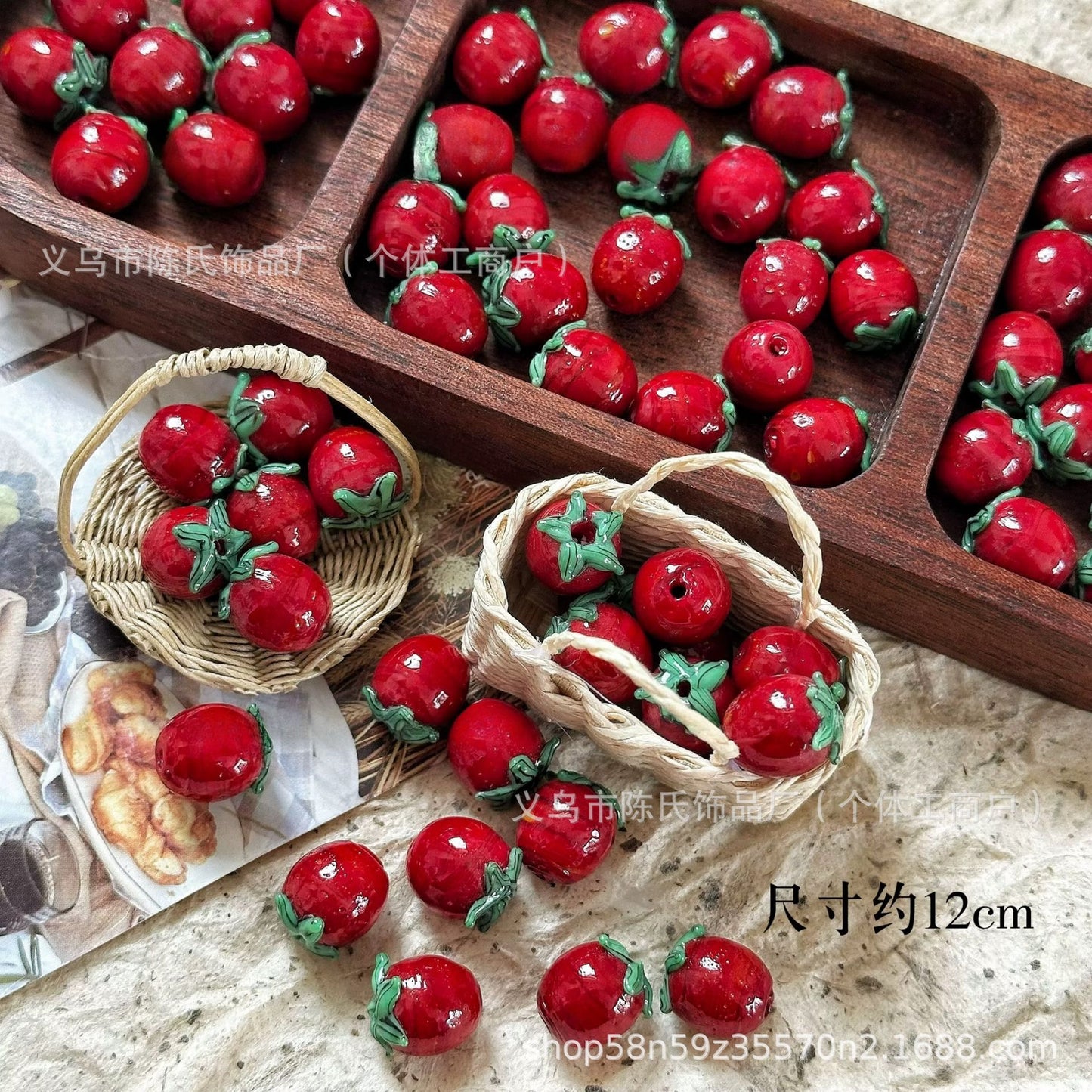 003-[Summer Tomato] Tomato Eggplant Lamplighter Glazed Loose Bead DIY Earrings Bracelet Necklace Accessories